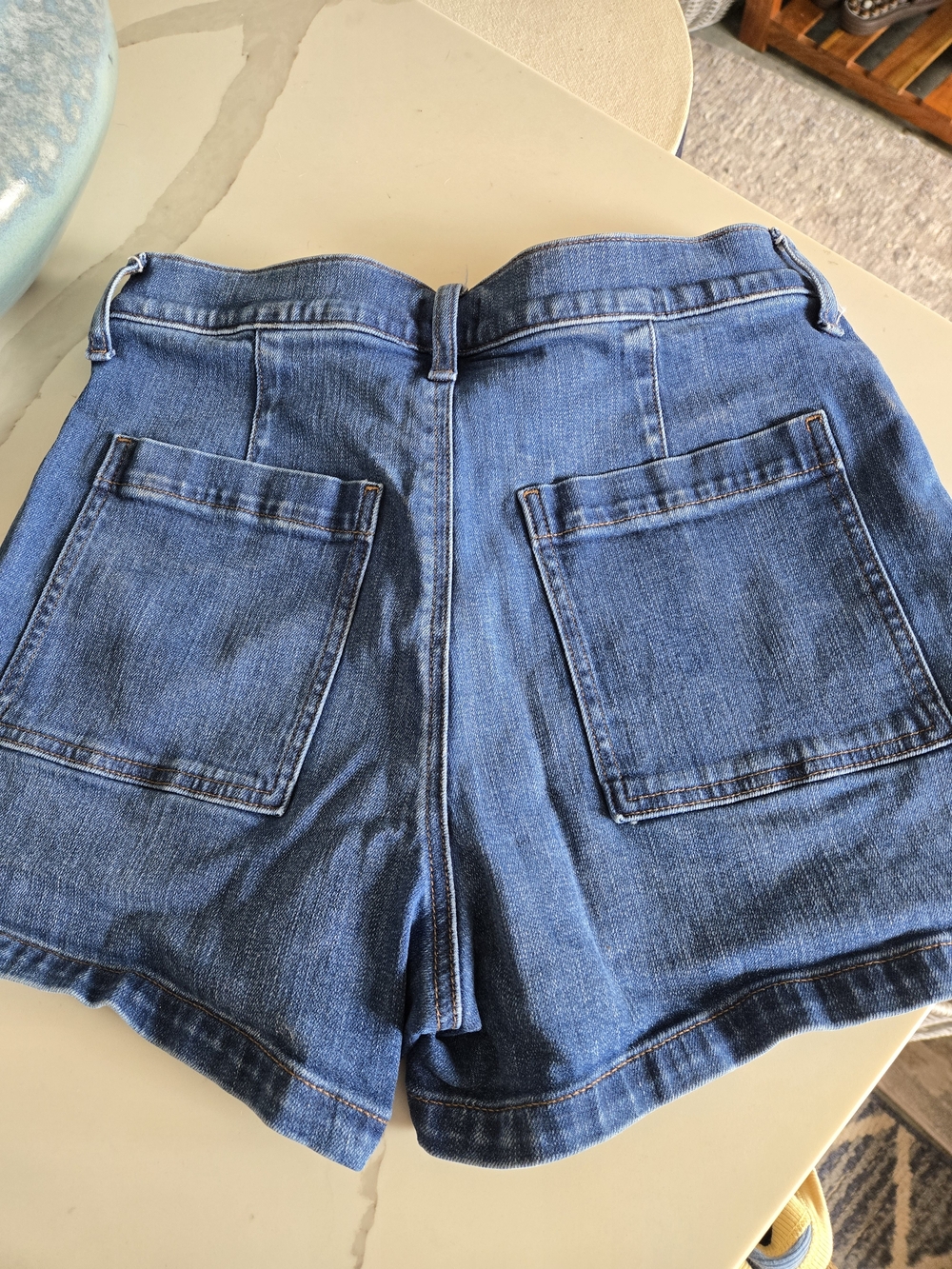 J. Crew Medium Wash Denim Patch-Pocket Shorts